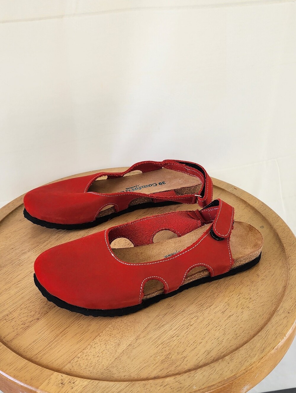 Comfortfusse Belinda Deri Women’s Red Casual Strap Comfort Shoes